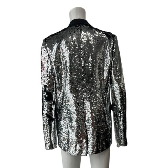 $1320 Golden Goose Silver Sequin Blazer Jacket size IT 42/6 - Picture 8 of 13